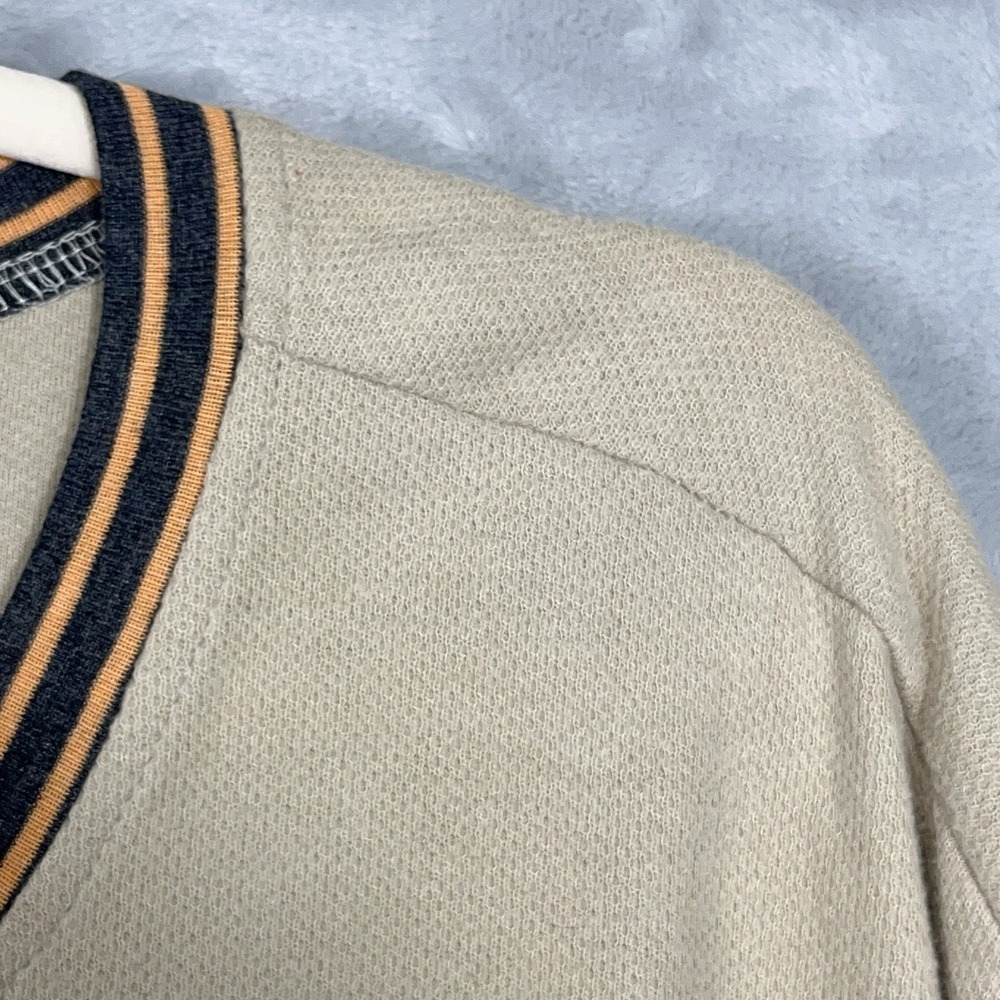 Psycho Bunny Shirt Mens XL Tan Waffle Knit Henley Long Sleeve Thermal Gorpcore - Picture 2 of 8